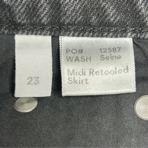 Reformation Midi Retooled Denim Skirt Seine Size 23 - Picture 7 of 8